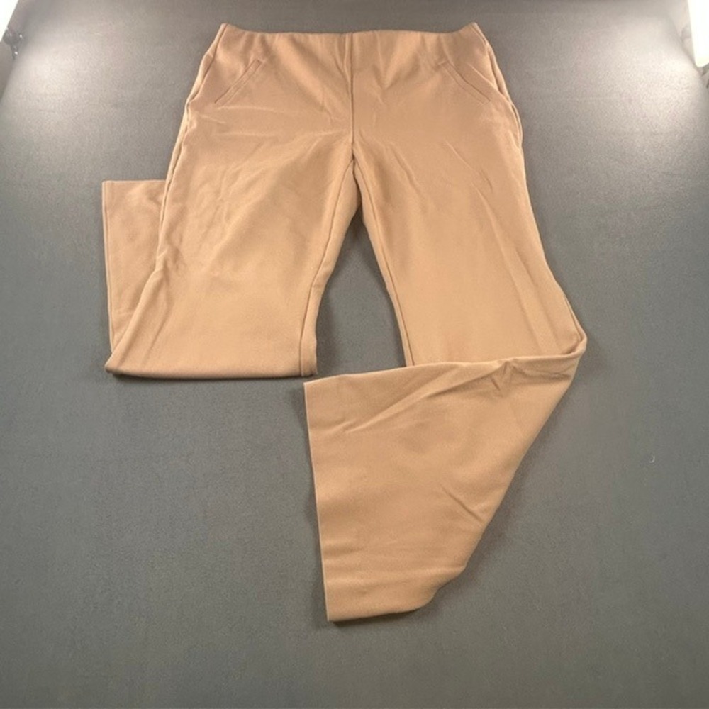 Chico's Women's Pull On Trouser Dress Pants Beige 16 Stretch Wide Leg Stretch